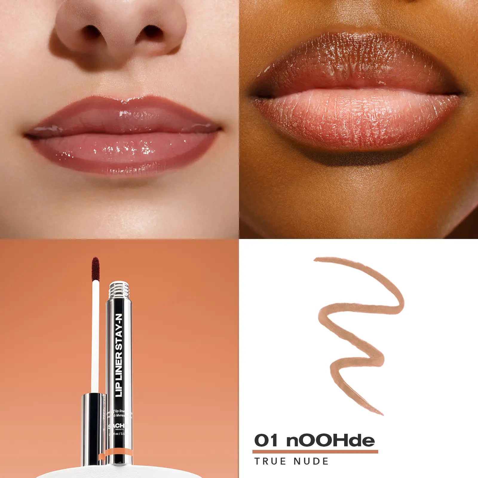 LIP LINER STAY-N - Peel-Off Lip Liner Stain with Hyaluronic Acid & Vitamin E for All-Day Wear - 0.12 Fl Oz / 3.5 Ml
