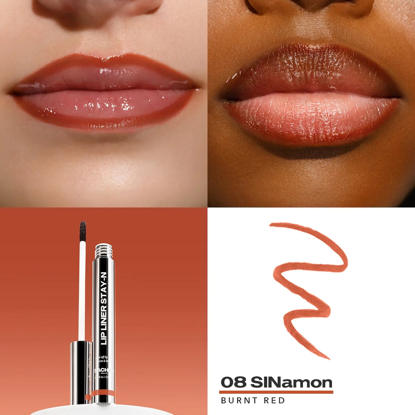 LIP LINER STAY-N - Peel-Off Lip Liner Stain with Hyaluronic Acid & Vitamin E for All-Day Wear - 0.12 Fl Oz / 3.5 Ml