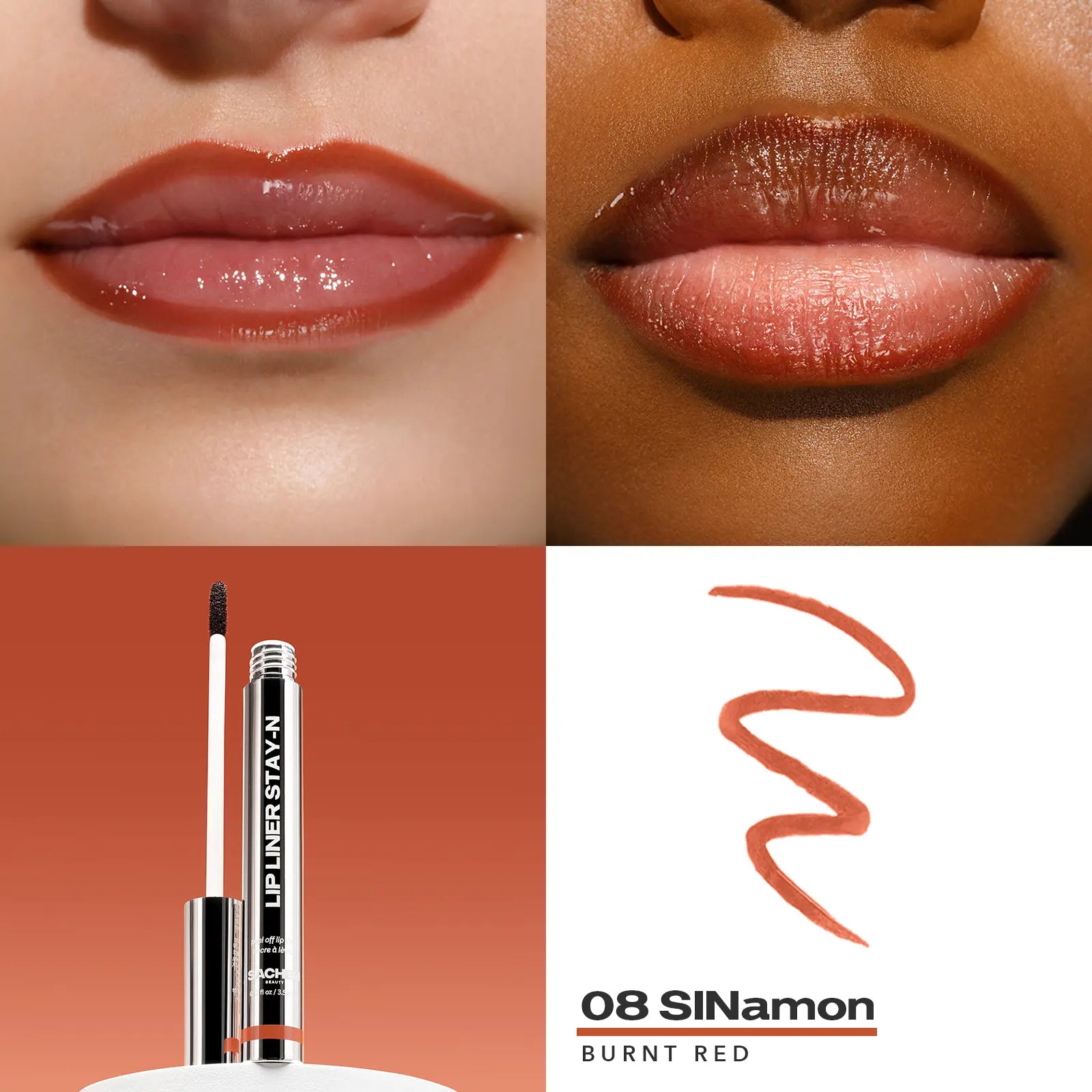 LIP LINER STAY-N - Peel-Off Lip Liner Stain with Hyaluronic Acid & Vitamin E for All-Day Wear - 0.12 Fl Oz / 3.5 Ml
