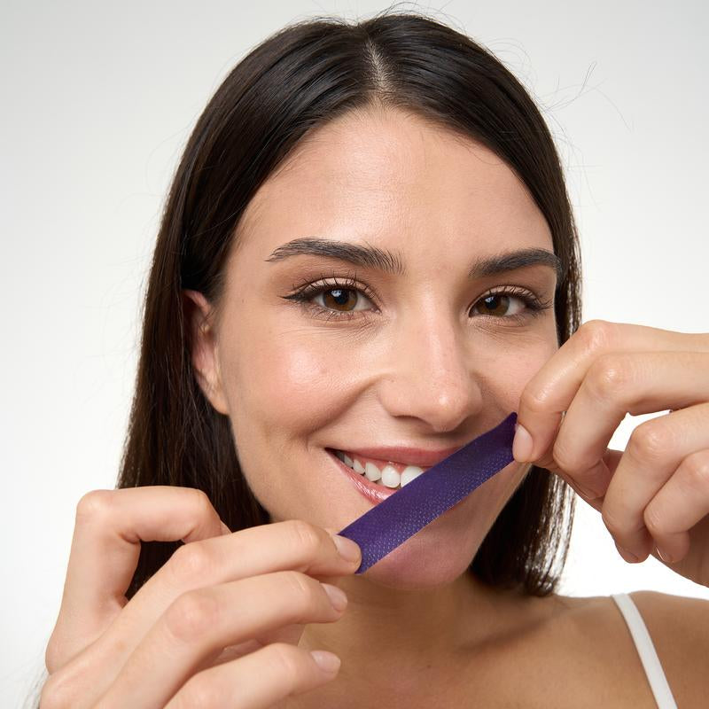 Experience a Brighter Smile with DR.DENT Purple Teeth Whitening Strips - 7 or 21 Sessions of Safe, Enamel-Friendly Whitening for Sensitive Teeth