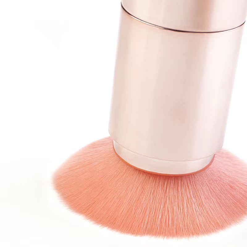 Transform Your Makeup Routine with the 5 in 1 Portable Retractable Makeup Brush Set - Perfect for Flawless Foundation, Eyebrows, Lips, Eyeshadow, and Loose Powder!