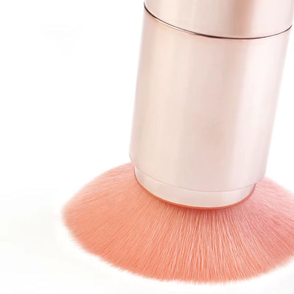 Transform Your Makeup Routine with the 5 in 1 Portable Retractable Makeup Brush Set - Perfect for Flawless Foundation, Eyebrows, Lips, Eyeshadow, and Loose Powder!