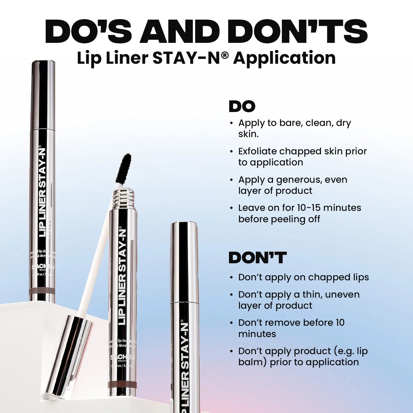 LIP LINER STAY-N - Peel-Off Lip Liner Stain with Hyaluronic Acid & Vitamin E for All-Day Wear - 0.12 Fl Oz / 3.5 Ml