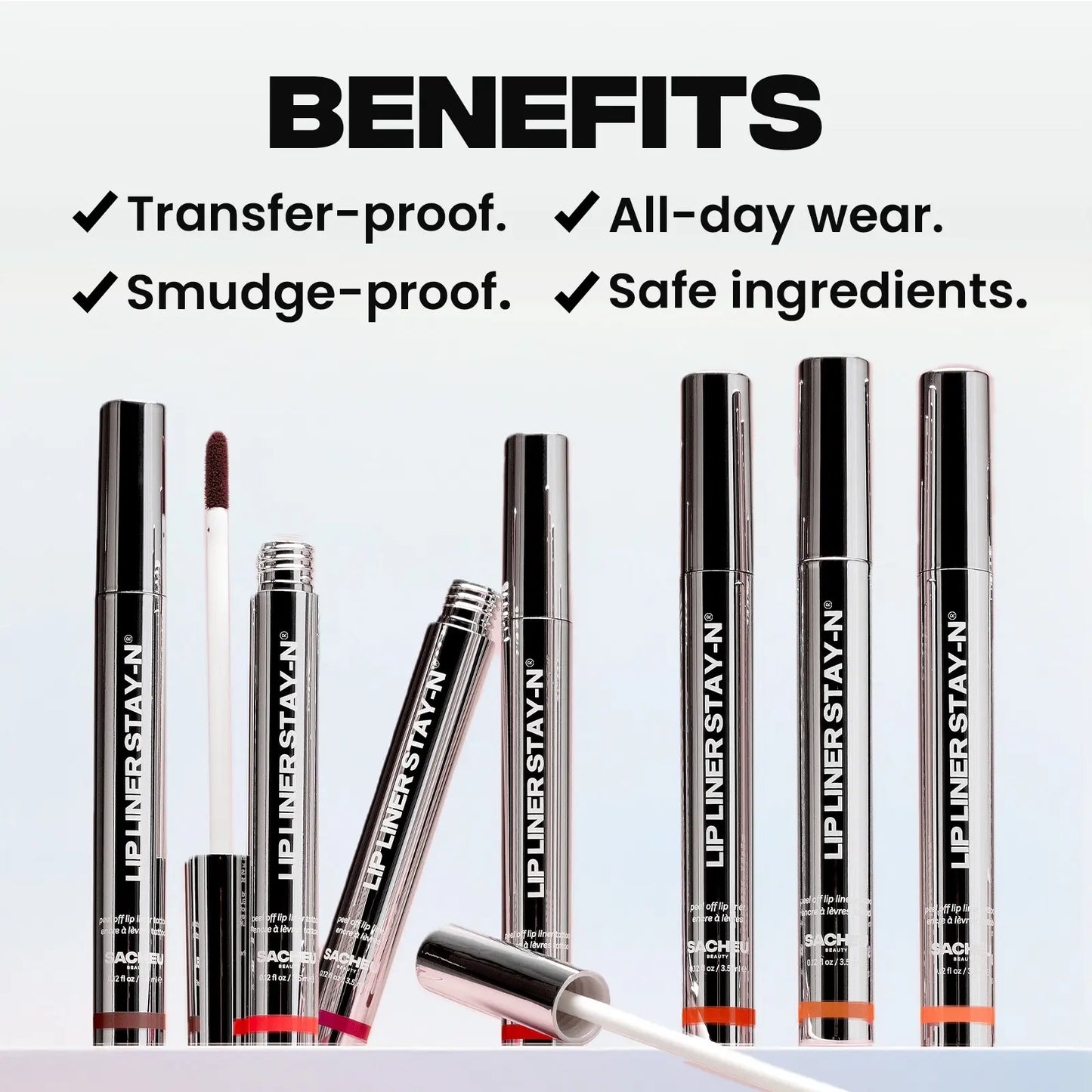 LIP LINER STAY-N - Peel-Off Lip Liner Stain with Hyaluronic Acid & Vitamin E for All-Day Wear - 0.12 Fl Oz / 3.5 Ml