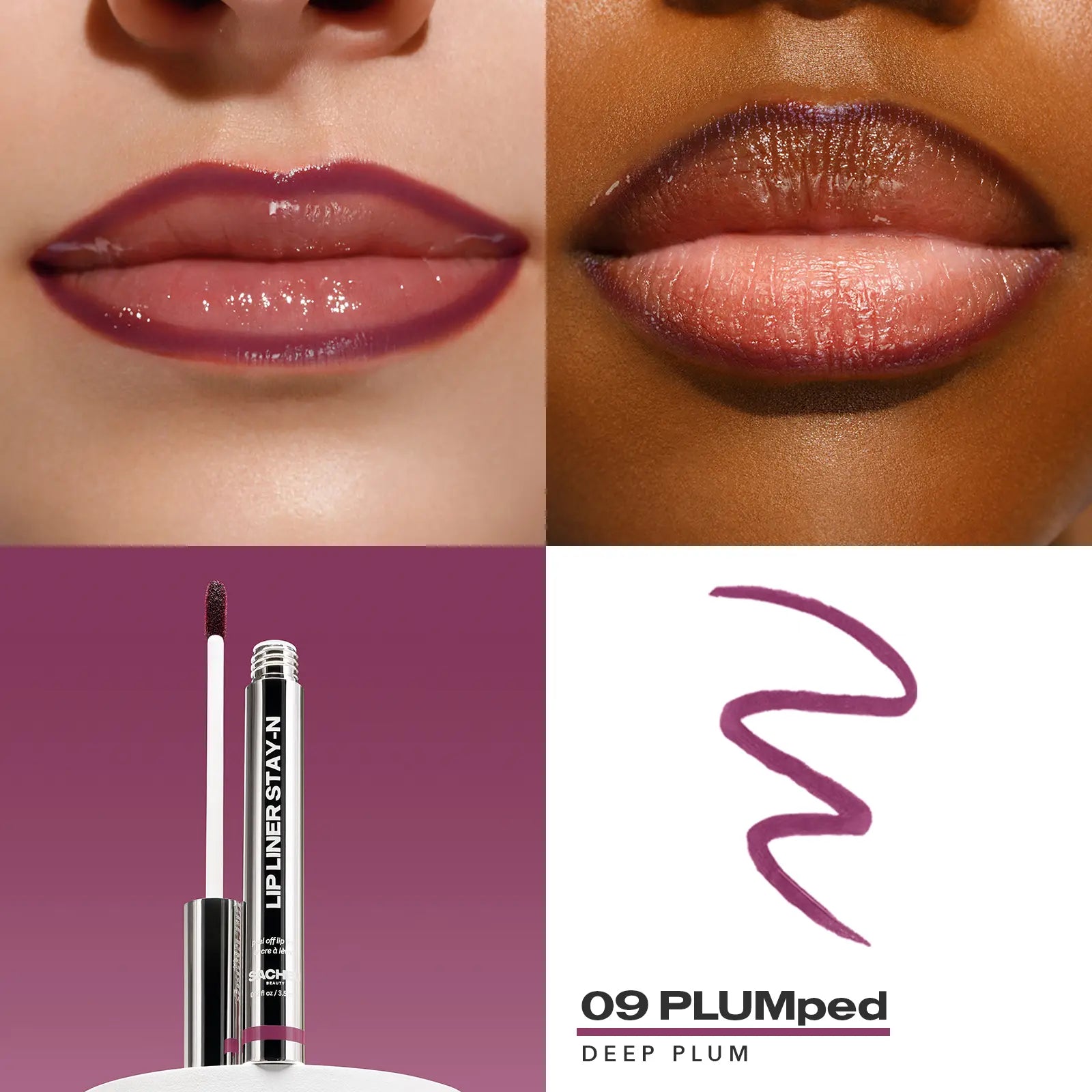 LIP LINER STAY-N - Peel-Off Lip Liner Stain with Hyaluronic Acid & Vitamin E for All-Day Wear - 0.12 Fl Oz / 3.5 Ml