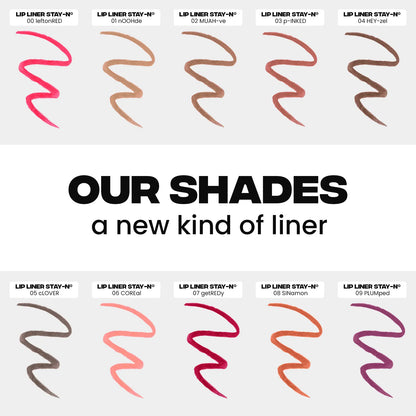 LIP LINER STAY-N - Peel-Off Lip Liner Stain with Hyaluronic Acid & Vitamin E for All-Day Wear - 0.12 Fl Oz / 3.5 Ml