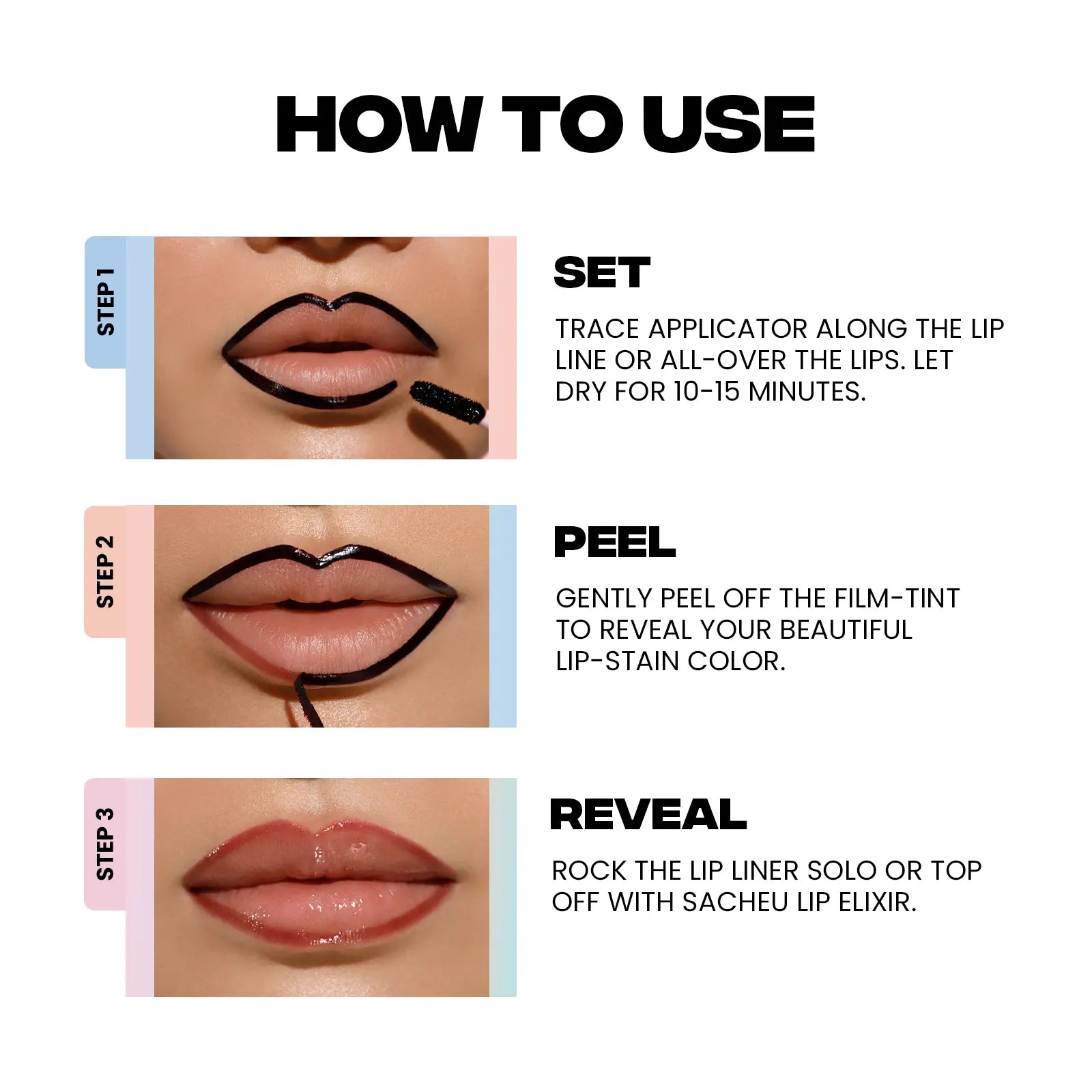 LIP LINER STAY-N - Peel-Off Lip Liner Stain with Hyaluronic Acid & Vitamin E for All-Day Wear - 0.12 Fl Oz / 3.5 Ml