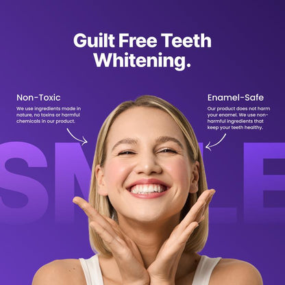 Experience a Brighter Smile with DR.DENT Purple Teeth Whitening Strips - 7 or 21 Sessions of Safe, Enamel-Friendly Whitening for Sensitive Teeth