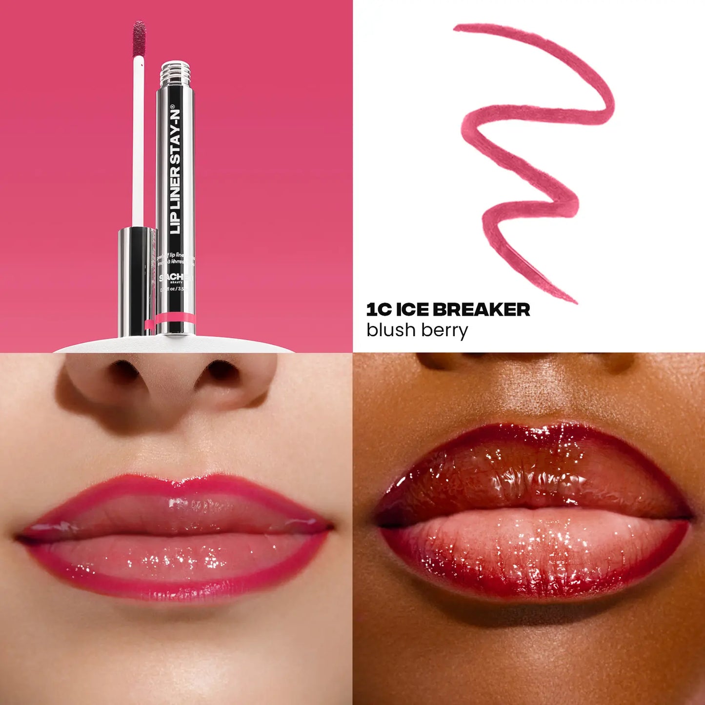 LIP LINER STAY-N - Peel-Off Lip Liner Stain with Hyaluronic Acid & Vitamin E for All-Day Wear - 0.12 Fl Oz / 3.5 Ml