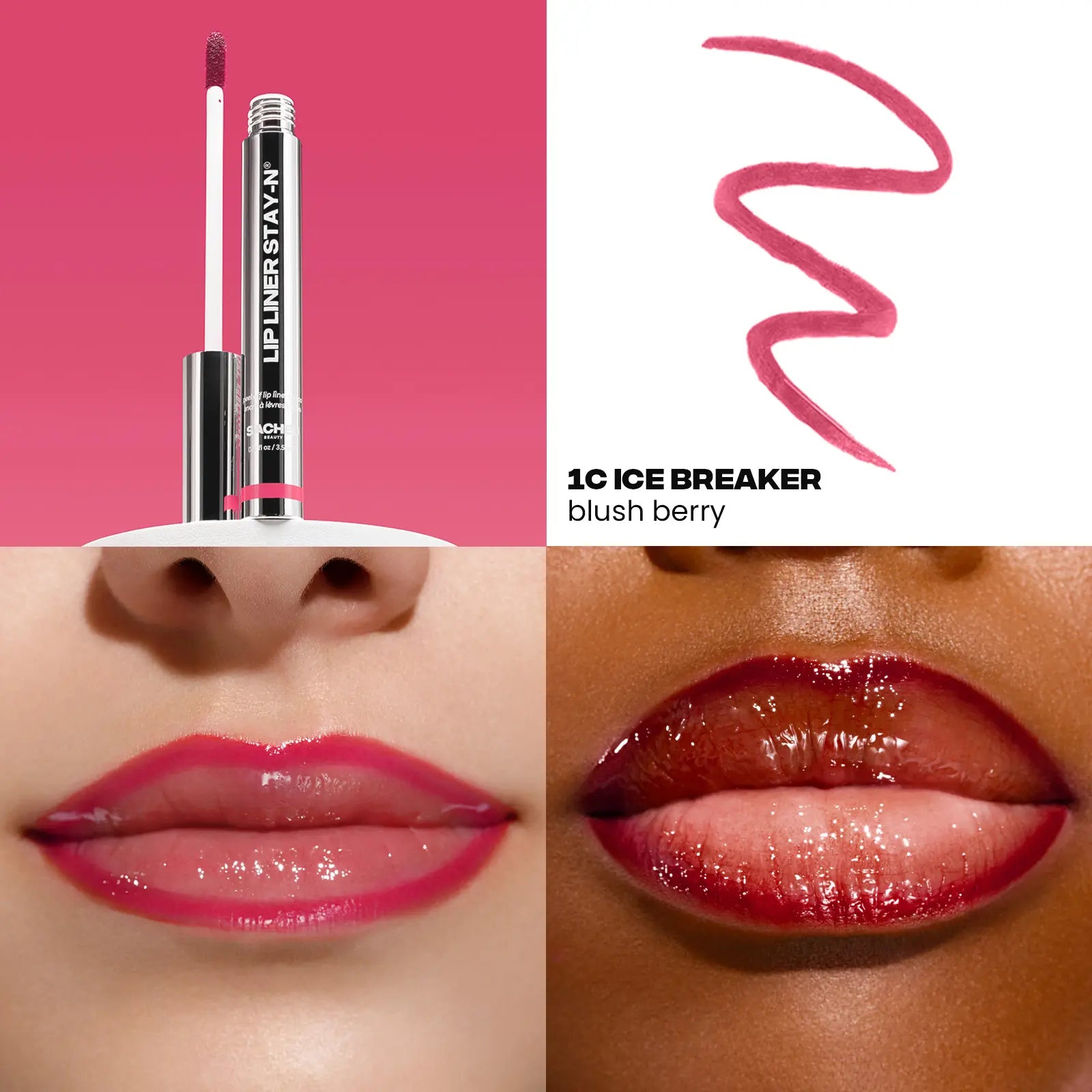LIP LINER STAY-N - Peel-Off Lip Liner Stain with Hyaluronic Acid & Vitamin E for All-Day Wear - 0.12 Fl Oz / 3.5 Ml