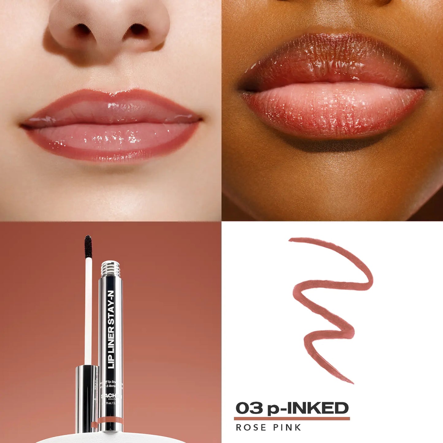 LIP LINER STAY-N - Peel-Off Lip Liner Stain with Hyaluronic Acid & Vitamin E for All-Day Wear - 0.12 Fl Oz / 3.5 Ml