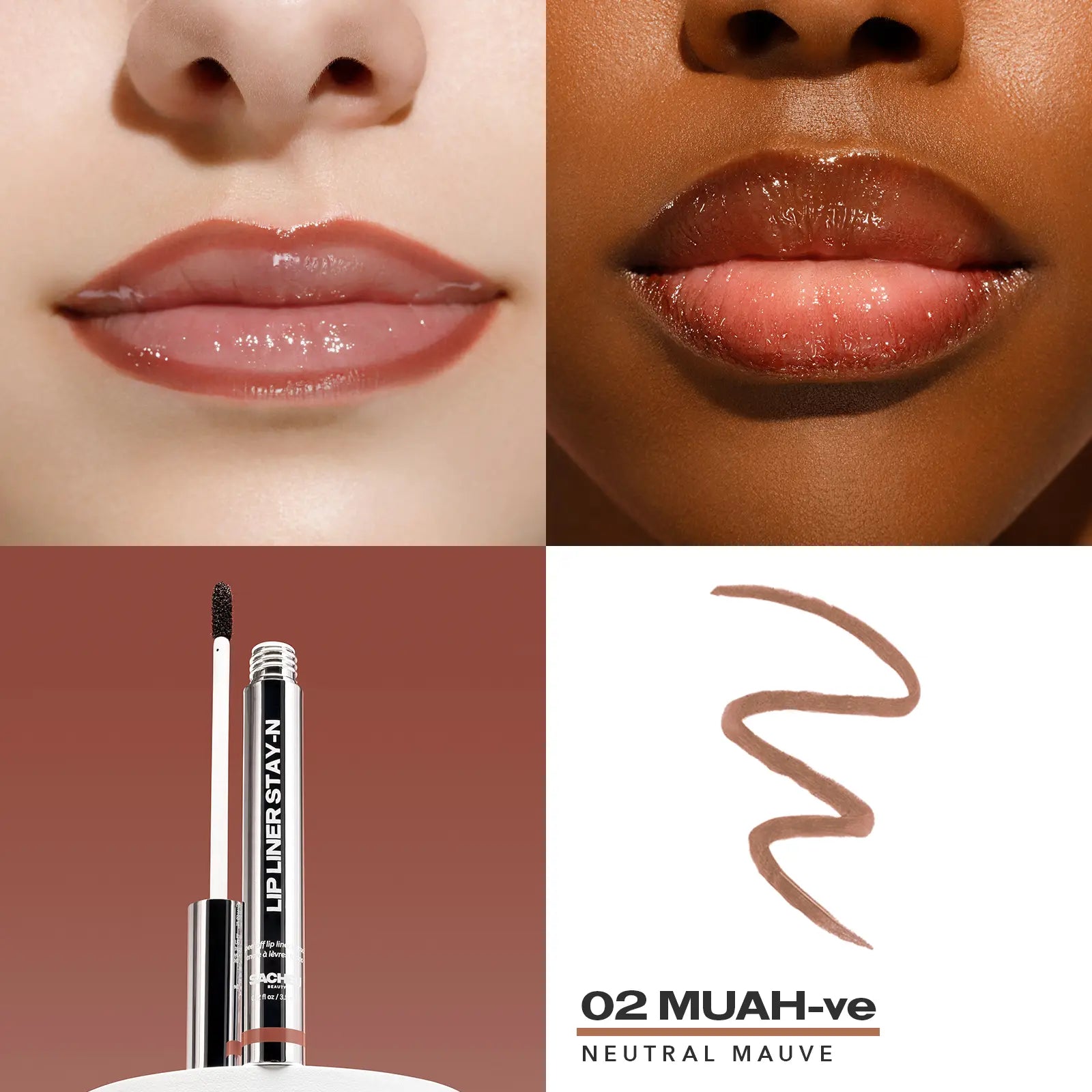 LIP LINER STAY-N - Peel-Off Lip Liner Stain with Hyaluronic Acid & Vitamin E for All-Day Wear - 0.12 Fl Oz / 3.5 Ml