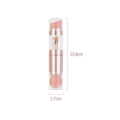 Transform Your Makeup Routine with the 5 in 1 Portable Retractable Makeup Brush Set - Perfect for Flawless Foundation, Eyebrows, Lips, Eyeshadow, and Loose Powder!