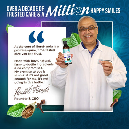Revitalize Your Smile with Gurunanda Cocomint Pulling Oil - Infused with 7 Essential Oils & Vitamins for Ultimate Gum Health - 8 Oz